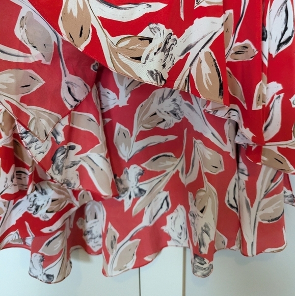 Sachin & Babi maxi floral tiered asymmetric skirt sz 10 - Picture 4 of 8